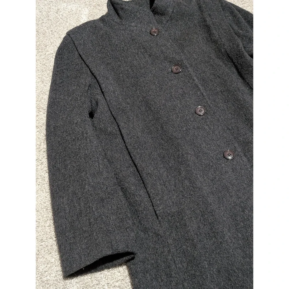 Vintage Saxton Made USA Hall Pure Virgin Wool Gray Long Coat Winter Overcoat M-L